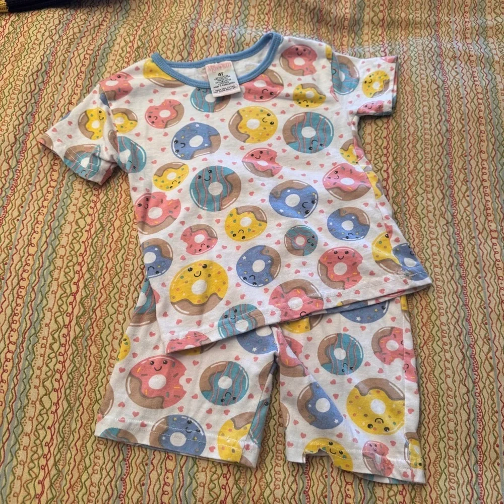 Mon Petit Colorful Donut Print Kids Pajamas 4T